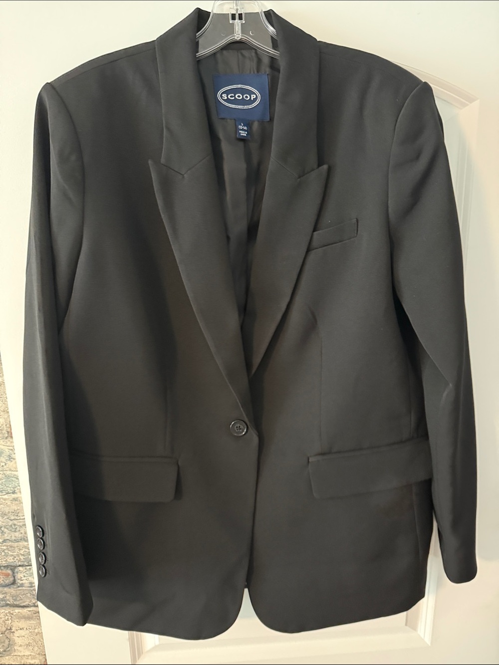 Scoop Women's Black Single-Button Tailored Blazer